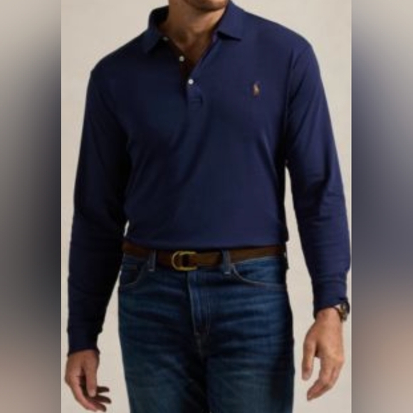 Ralph Lauren  Big & Tall Soft Cotton Long-Sleeve Polo Shirt Size XXL MSRP $125 - Picture 1 of 6